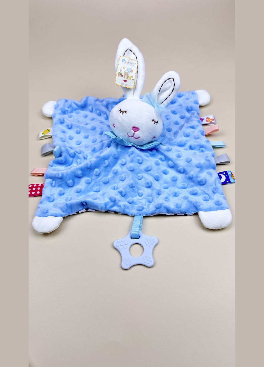 Іграшка-комфортер з прорізувачем Зайчик блакитний Mommy Bag (285720547)