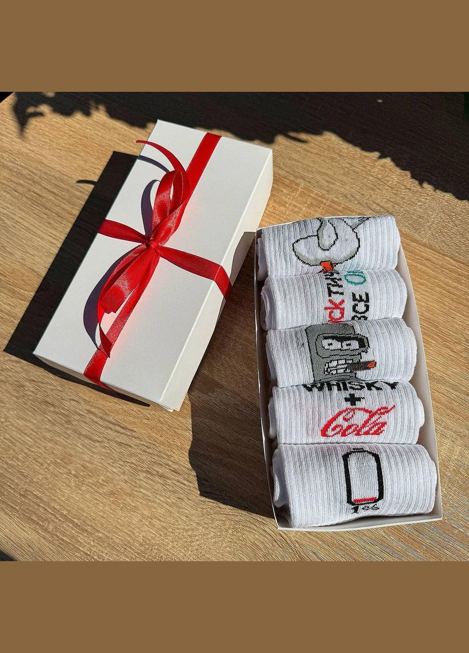 Комбинированные набор мужских носков 40-45 на 5 пар в подарочной коробке. Vakko (306515776)