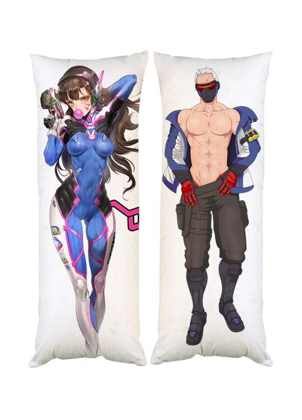 Подушка дакимакура D.VA Солдат 76 Овервотч (Overwatch) декоративная ростовая подушка для обнимания No Brand (328314879)