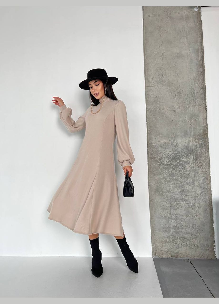 Бежева сукня практична тканина - ангора рубчик No Brand