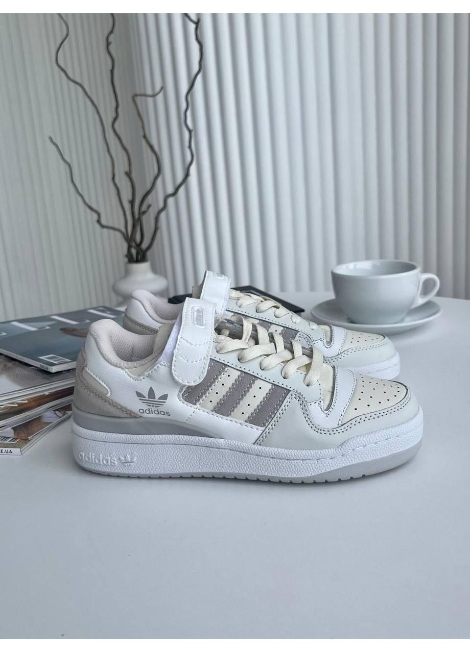 Сірі Осінні кросівки чоловічі adidas forum white grey адідас форум No Brand
