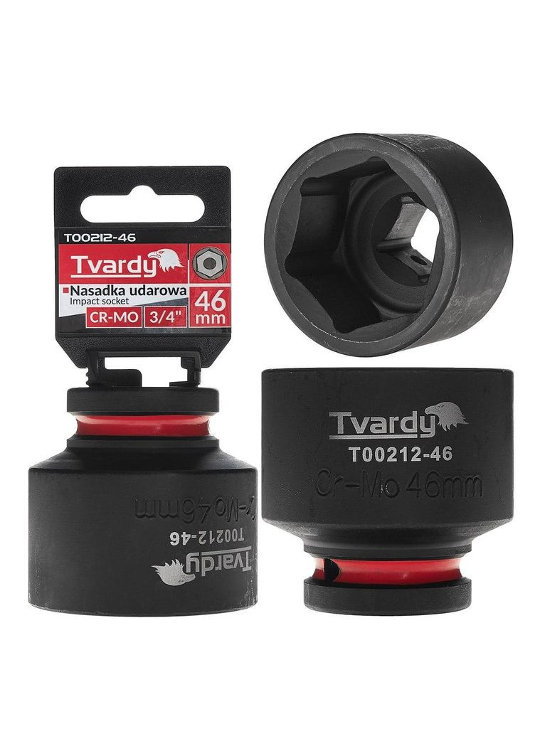 Головка ударна "Tvardy" з хром-молібденової сталі (Cr-Mo) 3/4" 6-гранна 46 мм Geko (355263169)