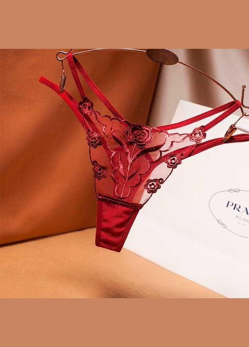 Стринги с цветочным кружевом - Бордо Эротическое белье Drive No Brand (327875604)