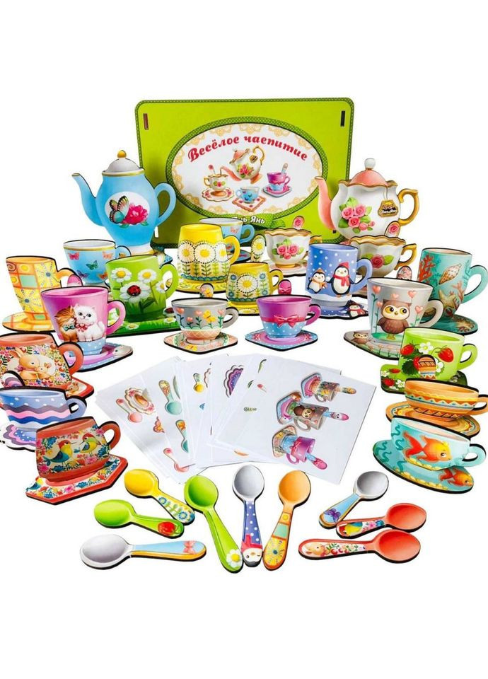 Настольная игра "Веселое чаепитие" (ПСД191) PSD191 деревянная Ubumblebees (302010187)