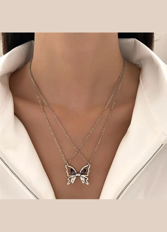 Магнитные парные подвески дружбы с бабочками, украшение, кулон, подарок, подвески для подруг с бабочкой на магните, цепочка Fashion Jewelry (337718660)