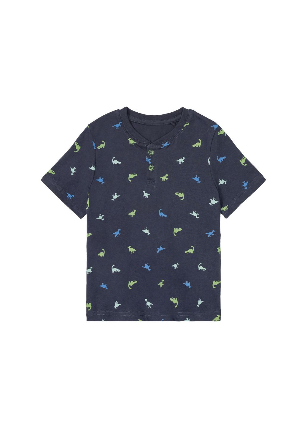 Темно-синя демісезонна футболка з планкою на гудзиках для хлопчика 403695-1 темно-синій Lupilu
