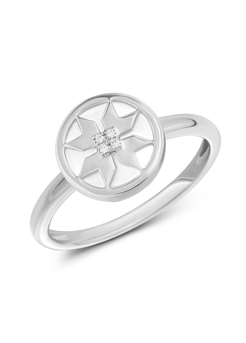 Каблучка з діамантами та агатом у білому золоті 1К034-1718 Zarina (333834543)