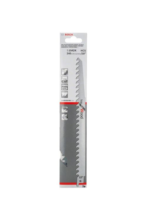 Пиляльне полотно HCS 2608650681 (S1542K, 240 мм) сабельне для ножiвки (23379) Bosch (290253160)