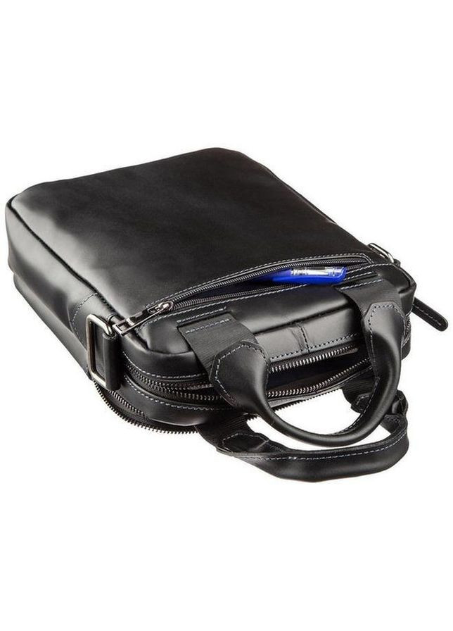 Сумка планшет через плече для документів та для телефону чоловіча з натуральної шкіри маленька Чорний 37360 Shvigel (361660273)