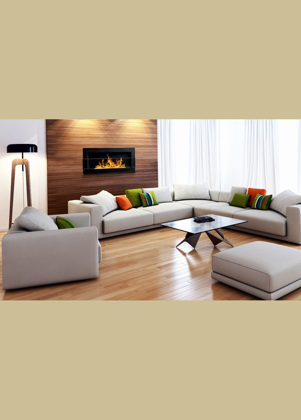 Биокамин 900х400х120 BLACK MAT + СТЕКЛО No Brand (347311697)