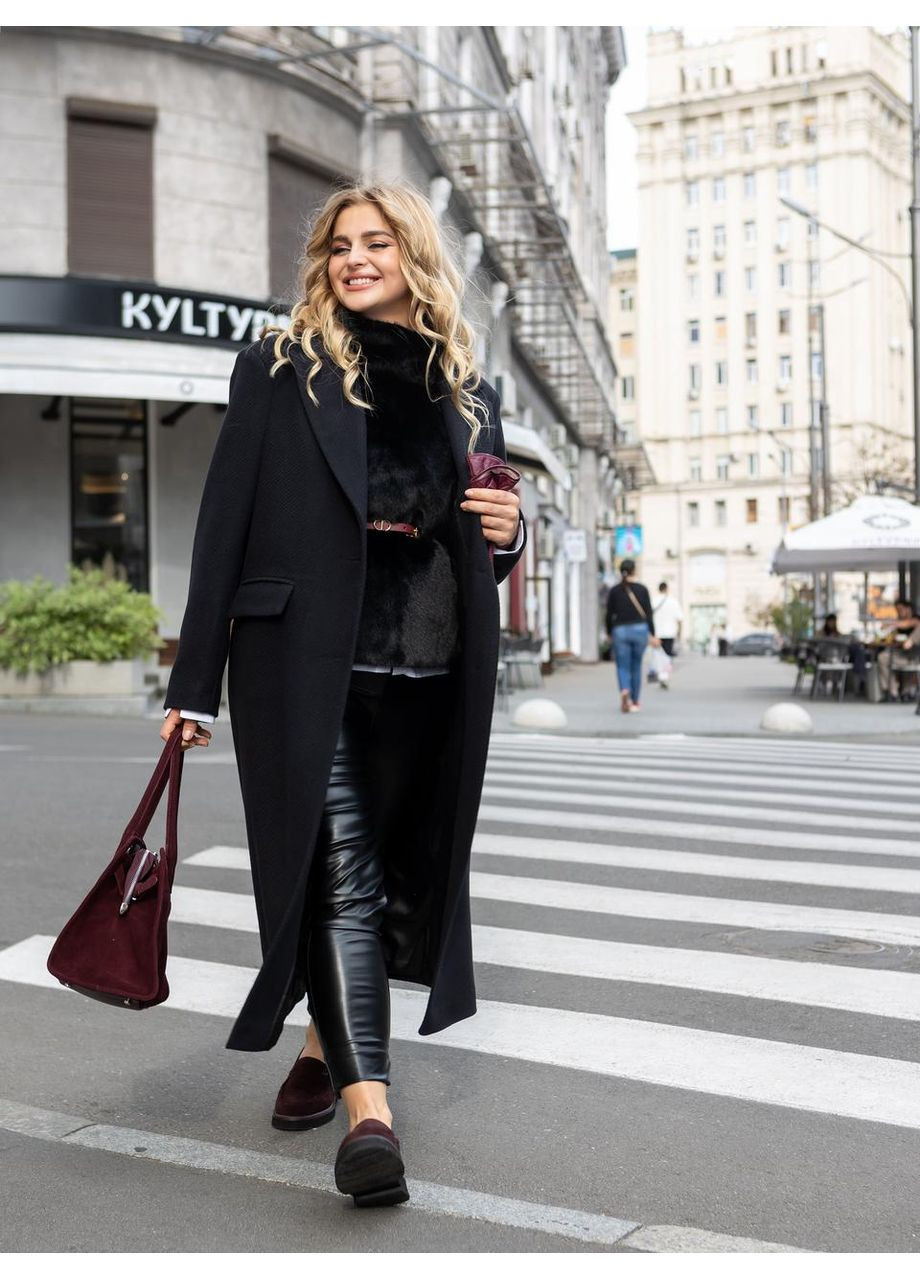 Черное демисезонное Пальто демисезонное Даяна 54 черный 0480 Vlavi