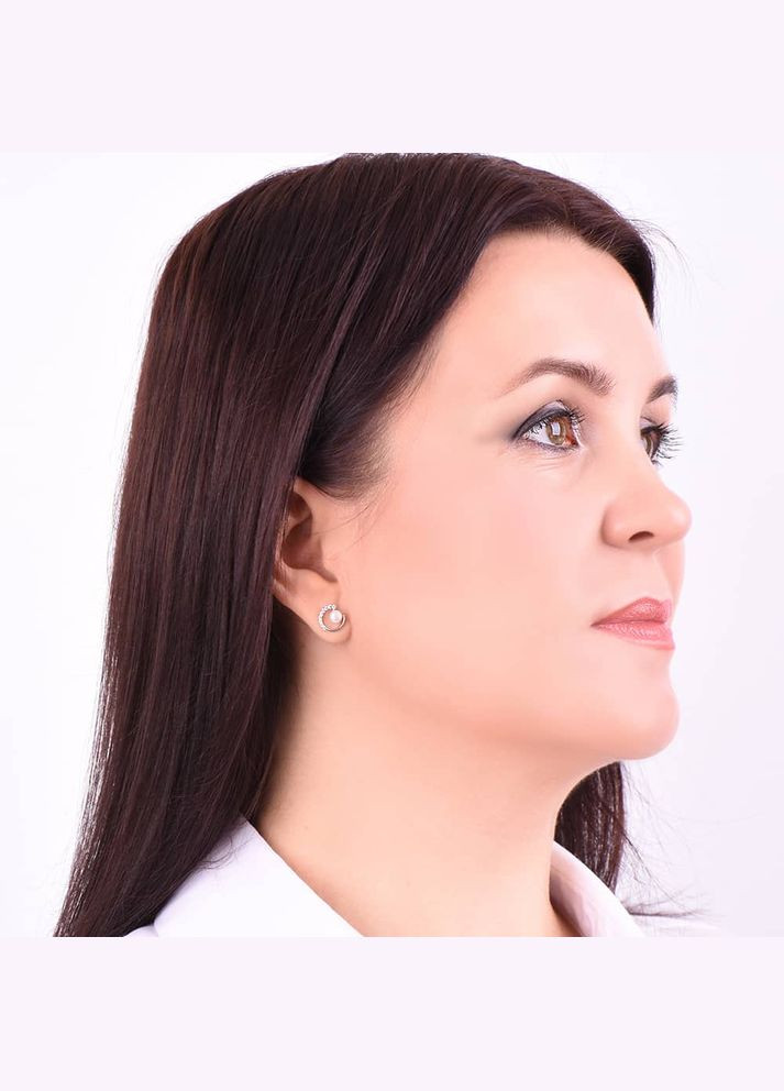 Срібні сережки-гвоздики (40041) IRIJ (331016842)