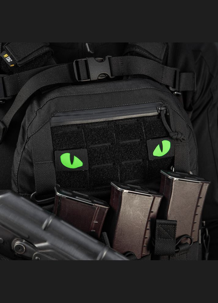Нашивка Tiger Eyes Laser Cut (пара) Black/Green/GID M-TAC (315048042)
