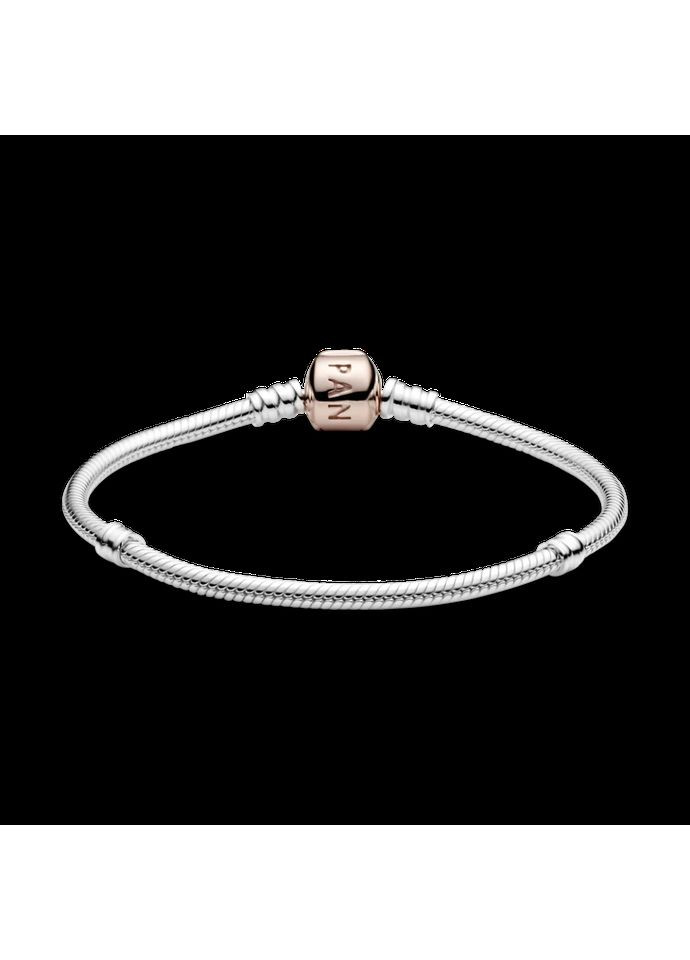 Серебряный браслет-основа Пандора с застежкой с покрытием 14к розовым золотом 580702 Kabluchka (355347715)