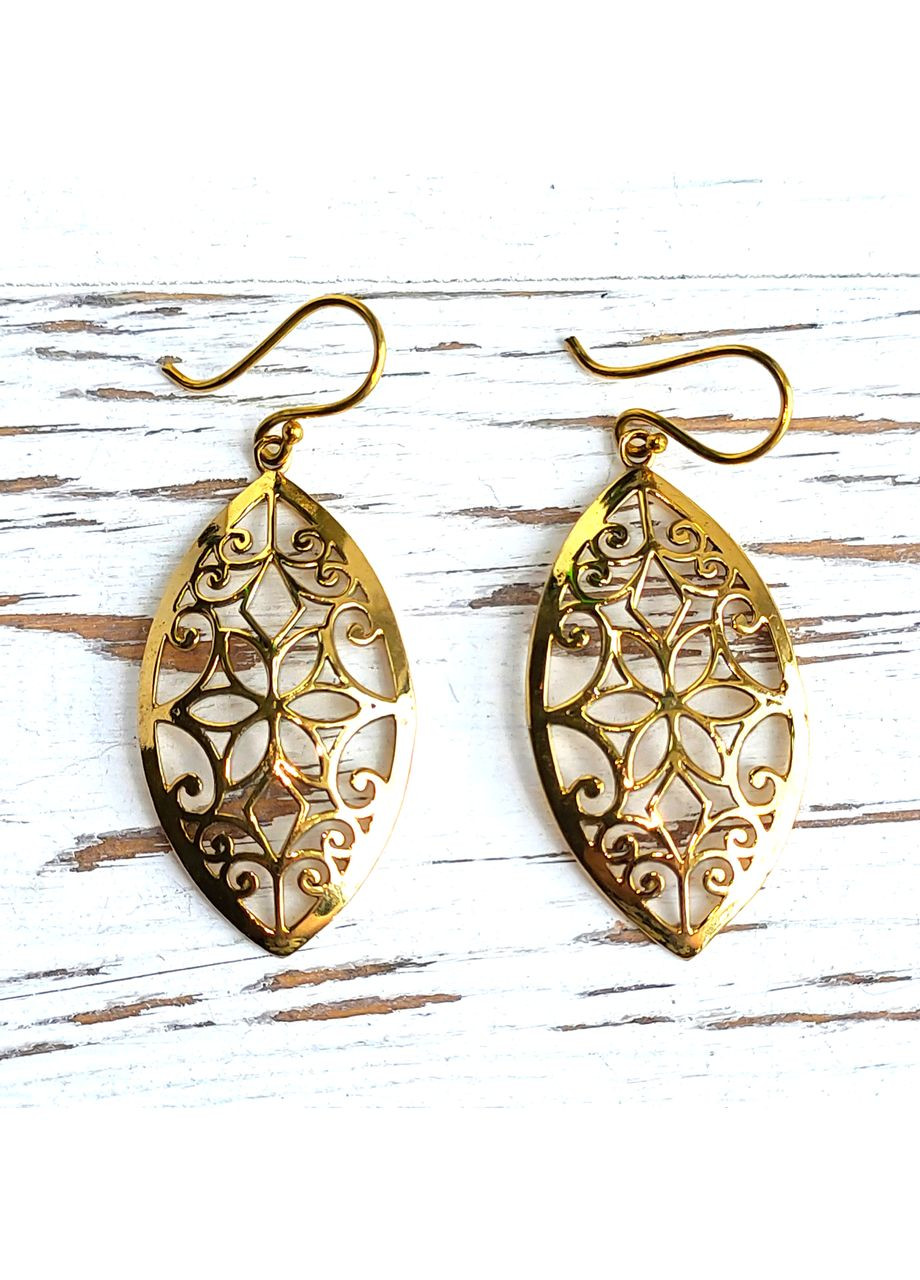 Этнические индийские ажурные серьги из латуни №4 No Brand (364202344)