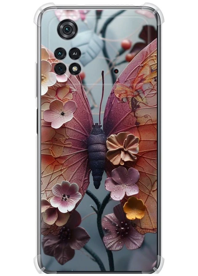 Силіконовий протиударний с посиленими кутами чохол 'Fairy Butterfly' для Endorphone Xiaomi Poco M4 Pro (285703282)
