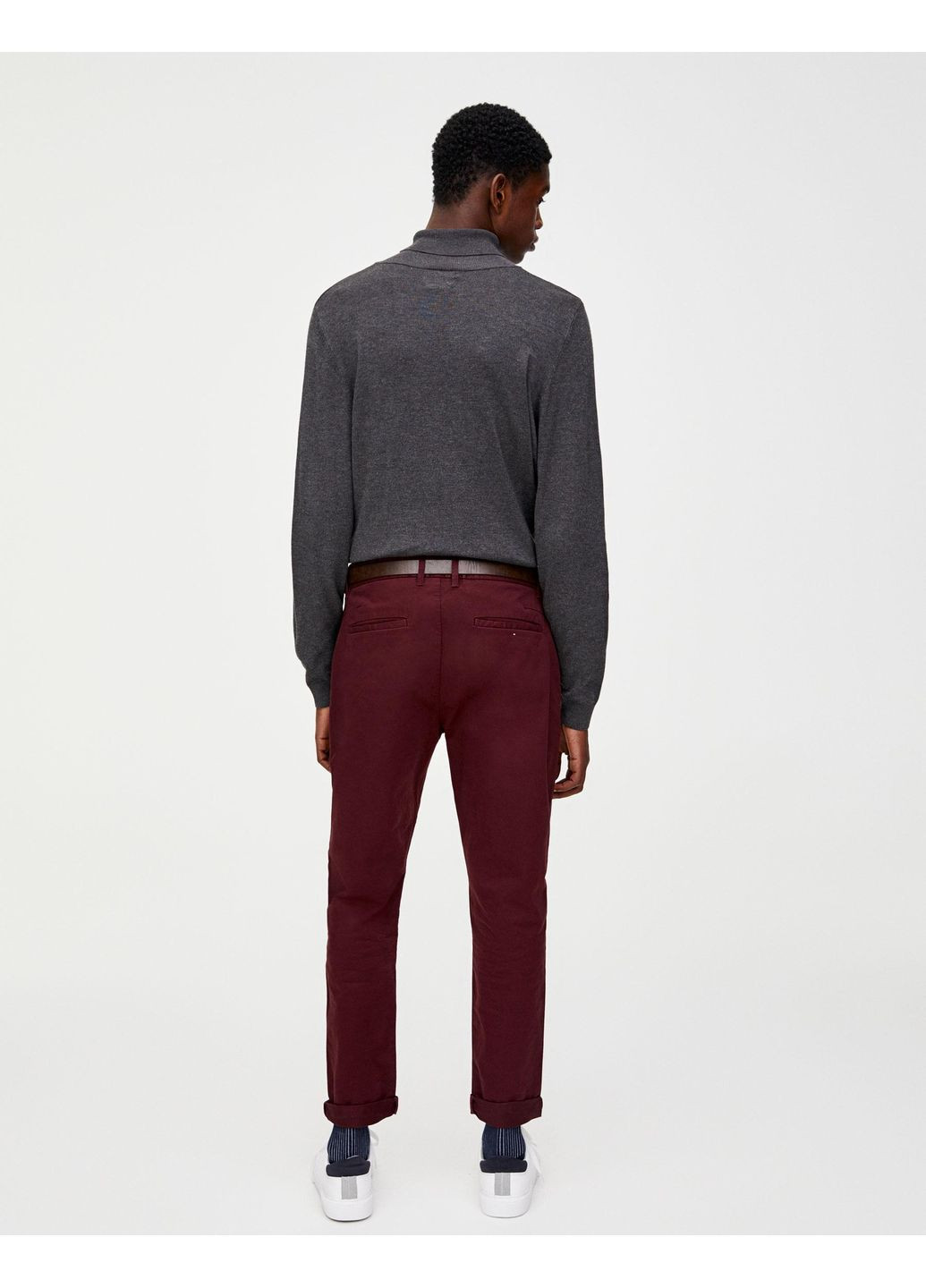 Бордовые брюки Pull & Bear