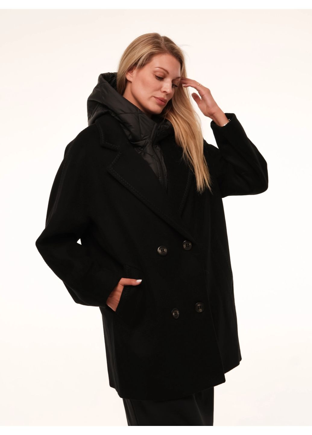 Черное демисезонное Пальто Кемел Esmeralda