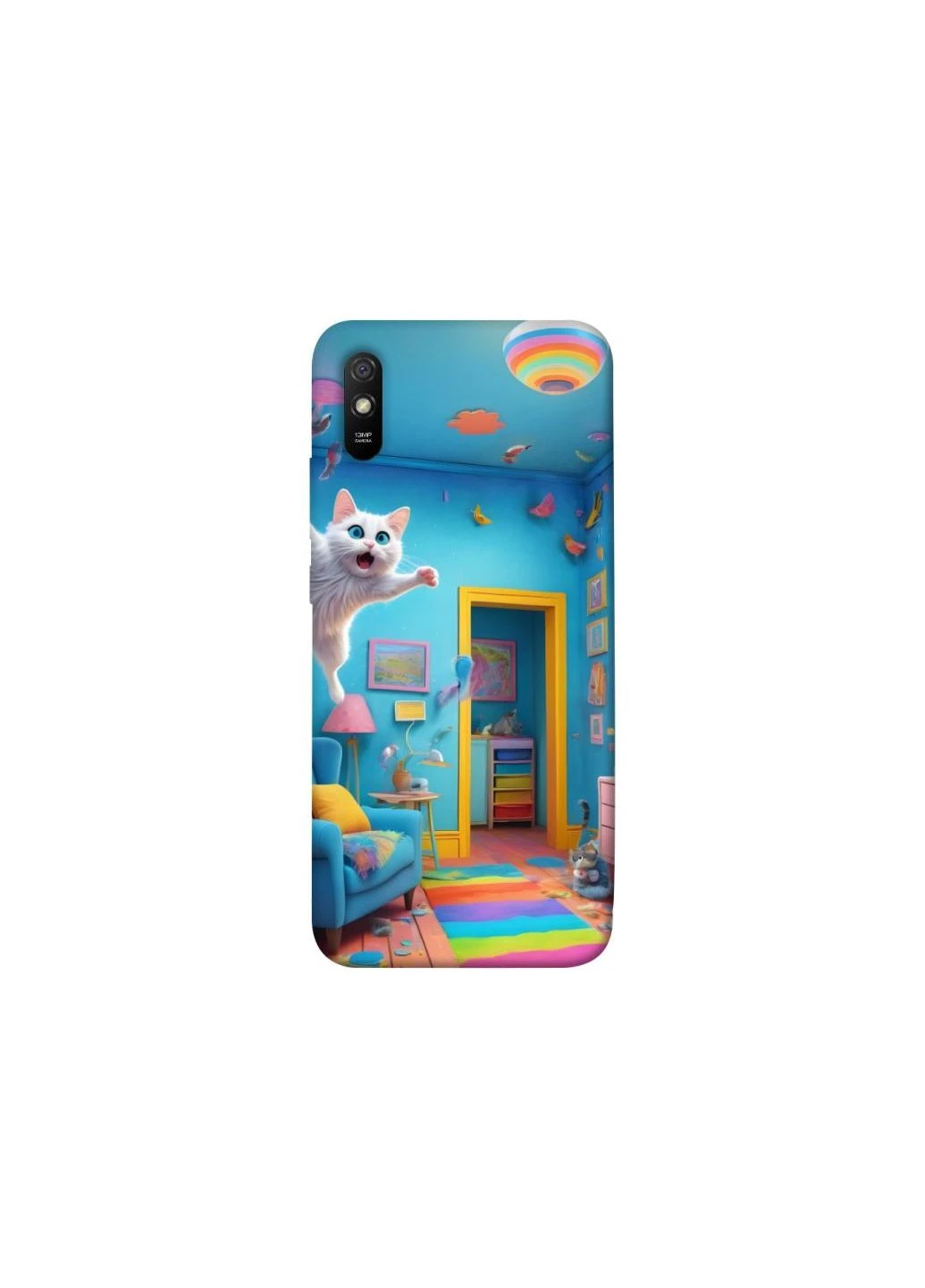 Чехол на Xiaomi Redmi 9A crazy cat Frontalka (349835765)