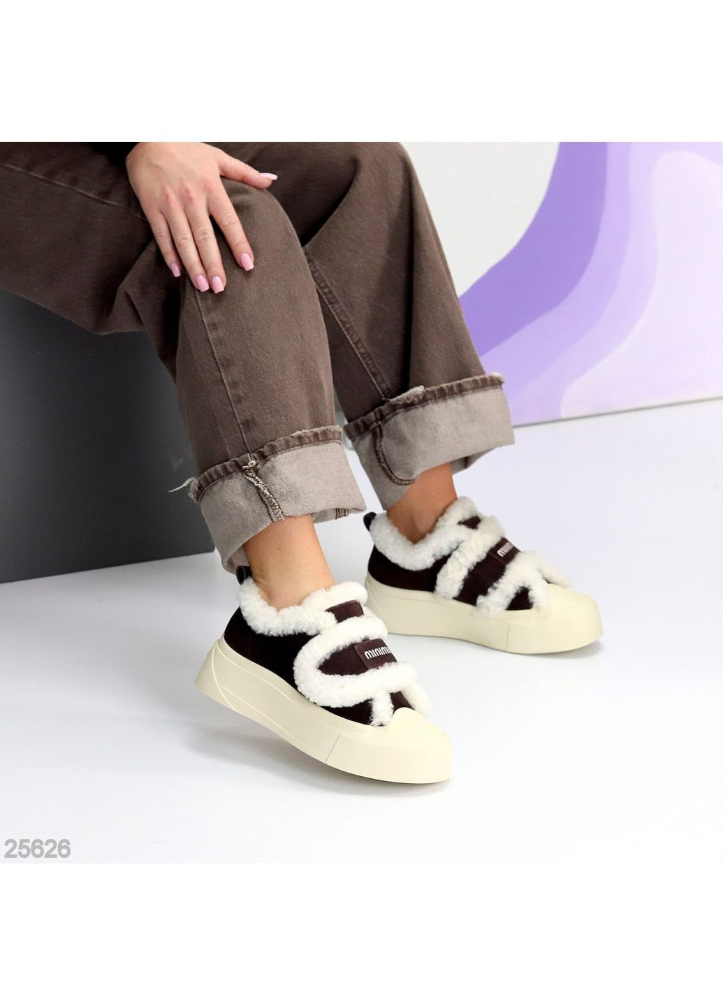 Коричневі зимові кеди автоледі Helen