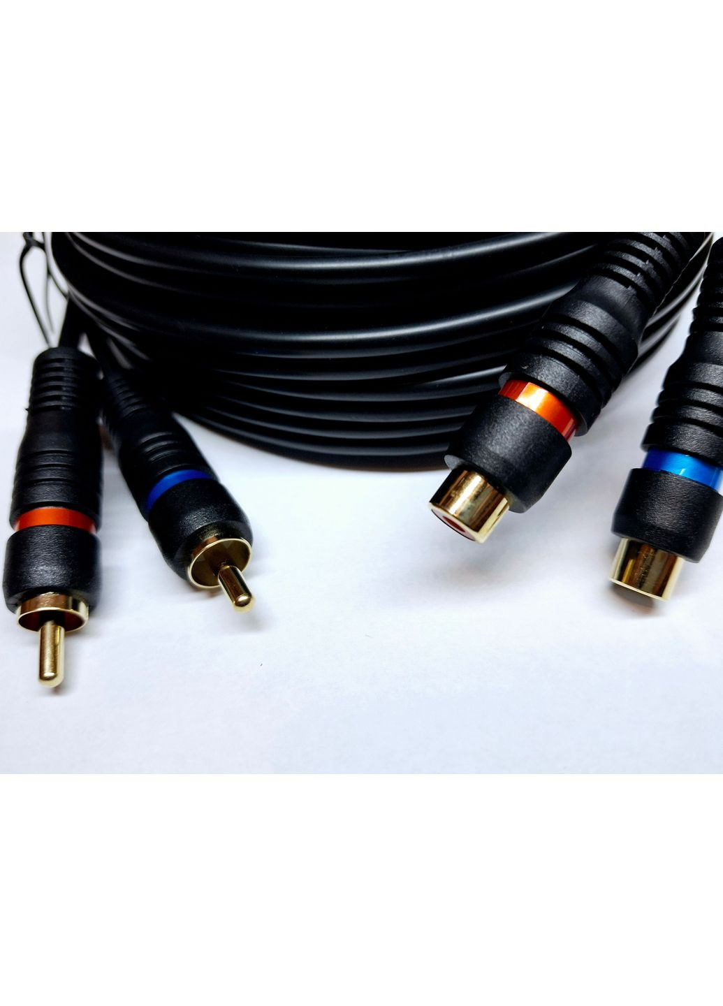 Кабель аудио удлинитель RCA 2x2 M/F (папа/мама) 10.0m 2xShielded D=4.8mm Gold OFCu Lucom (370888275)