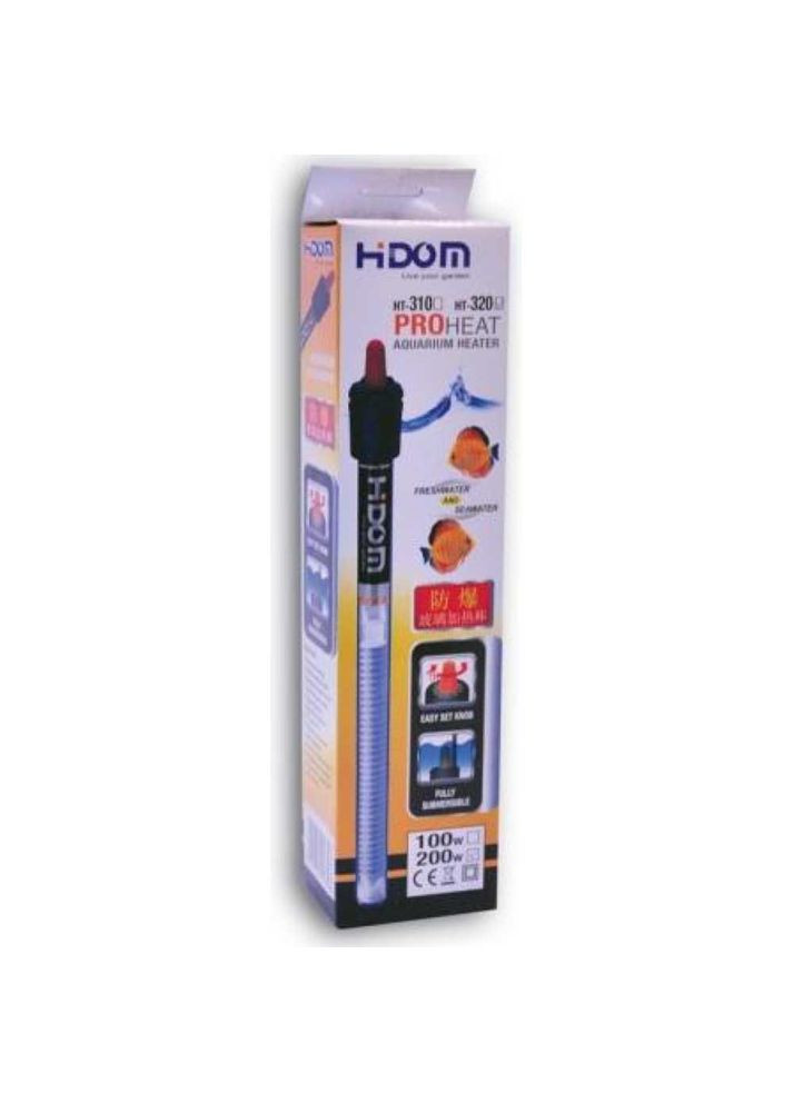 Погружной нагреватель с терморегулятором HT320, 200 Вт, 28 см, обогреватель аквариум 100-200 л Hidom (278308347)