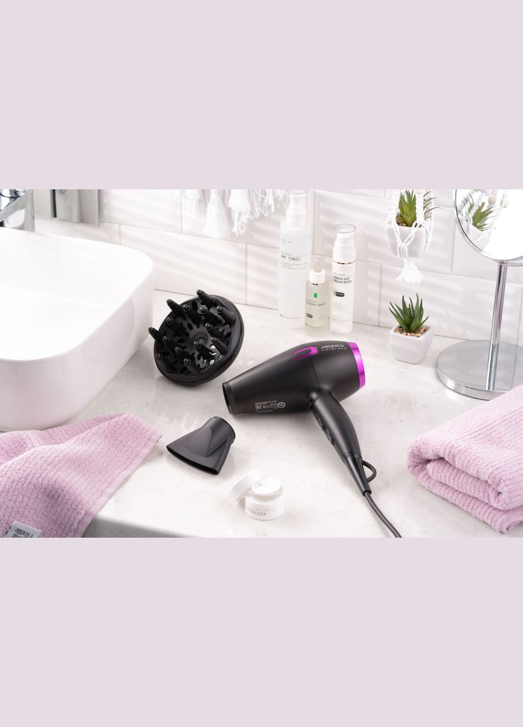 Фен Violet PRO HDY221PRO,1750-2100Вт, 2 скорости, 3темп.режимы,диффузор, черный Ardesto (314929535)