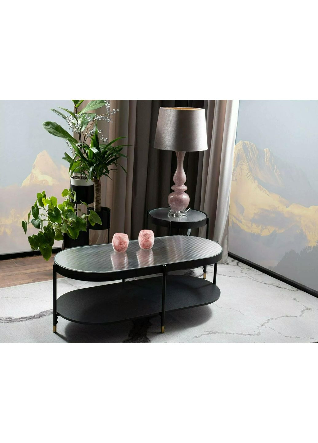 Журнальний столик LAGUNA A Білий / Чорний Діаметр 45 LAGUNAABC Signal (372178809)