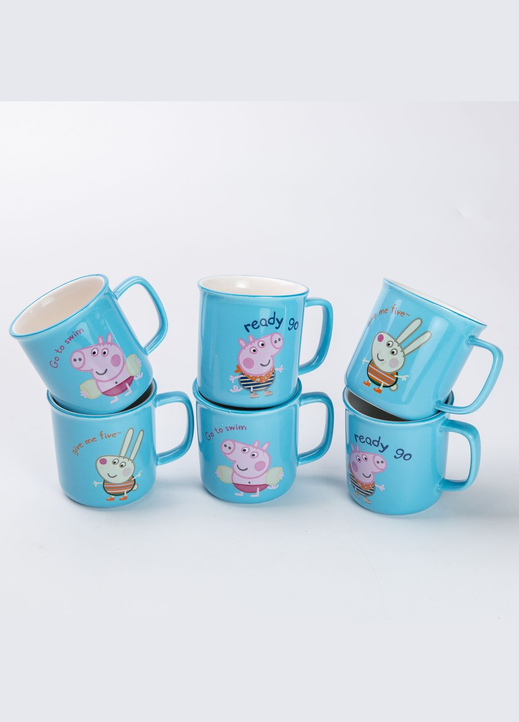 Набор керамических чашек Summer Time 6 шт голубой Yiwu HP-15-17-1 (302891850)