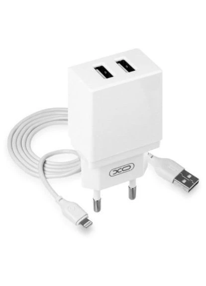 Зарядное устройство L75 2USB/2.4A + Lightning White (-L75-L) XO (396885966)