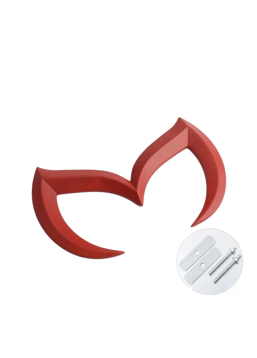 Эмблема решетки Batman КРАСНАЯ 120х73мм металл (с крепежом) Mazda (369611883)