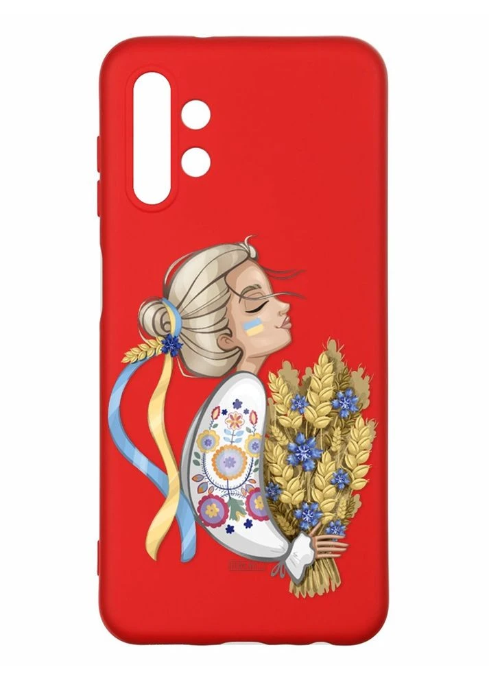 Матовый чехол на Samsung A13 4G:: Украинка с колосками (патриотический принт 173) Creative (360660547)