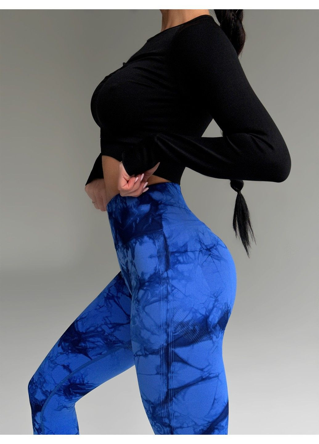 Лосини з пуш ап спортивні жіночі для фітнесу з V-подібним поясом та принтом Storm FITCRUSH (338379740)