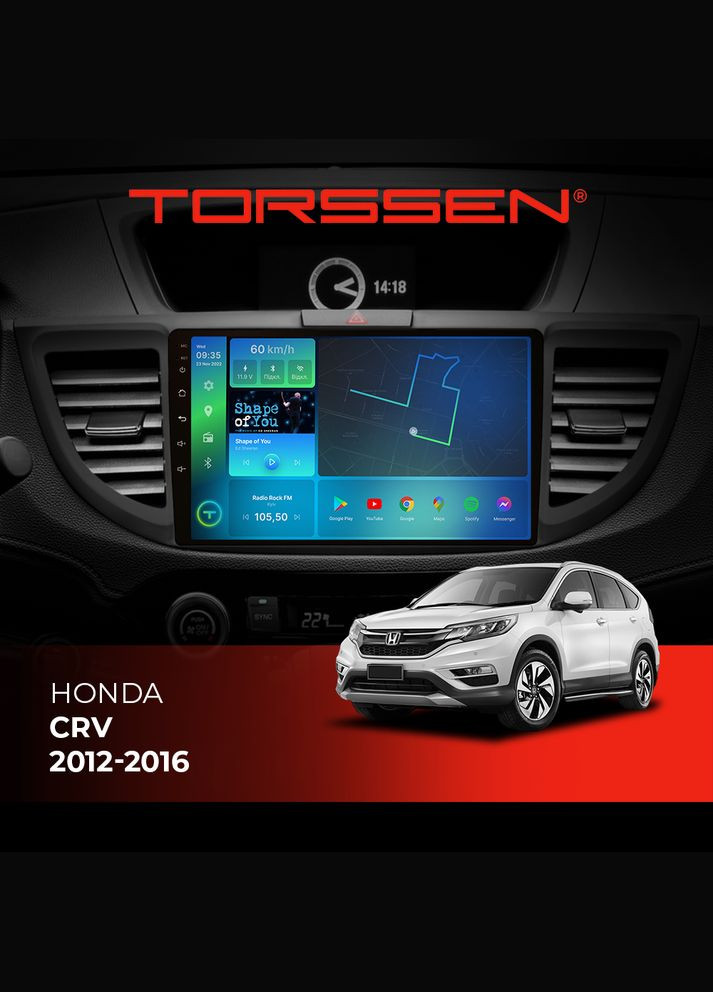 Штатная магнитола Honda CRV2012-2016 FL10 4+64Gb 4G Carplay DSP Torssen (307088061)