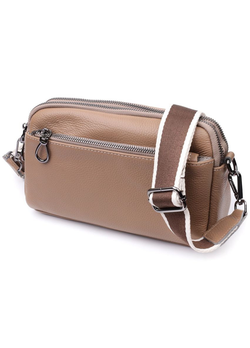 Женская стильная сумка из натуральной кожи 22599 Бежевая. Vintage (329149104)