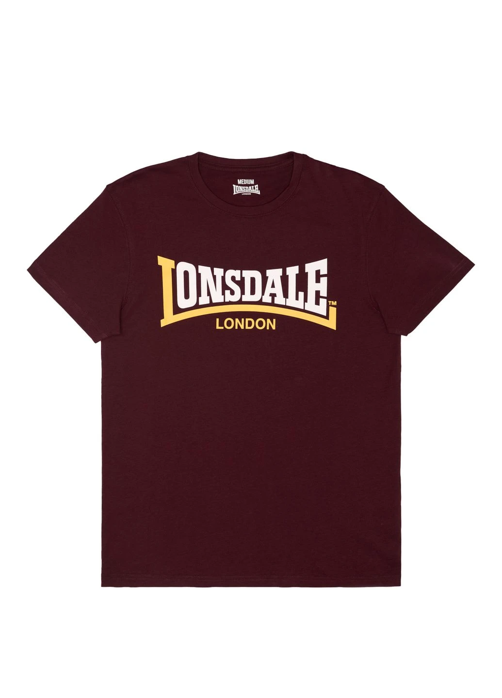Бордовая мужская футболка Lonsdale TWO TONE