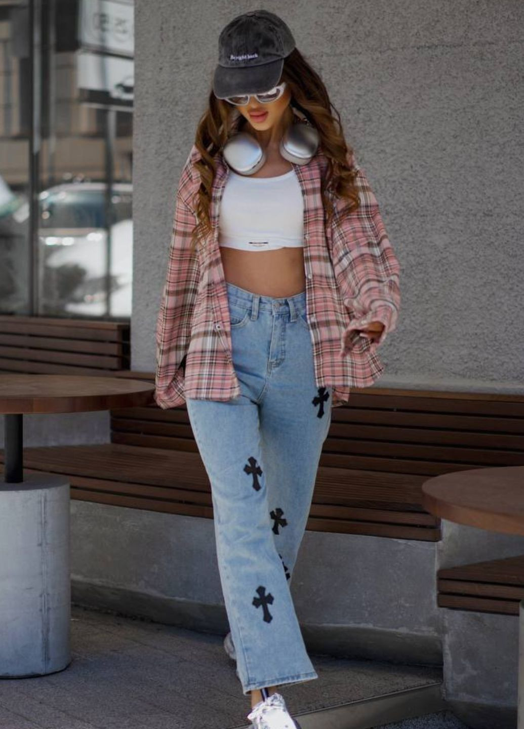 Сорочка у клітинку з довгими рукавами Allthings (337514303)