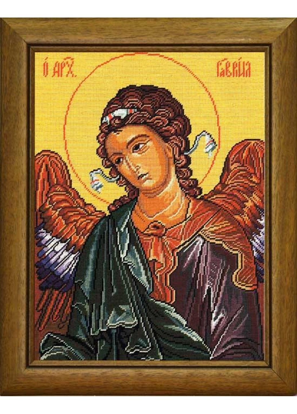 Набір для вишивання нитками хрестом "Образ Архангел Гавриїл" Madeira Страмін Zweigart японська голка 29х39 см No Brand (333166198)