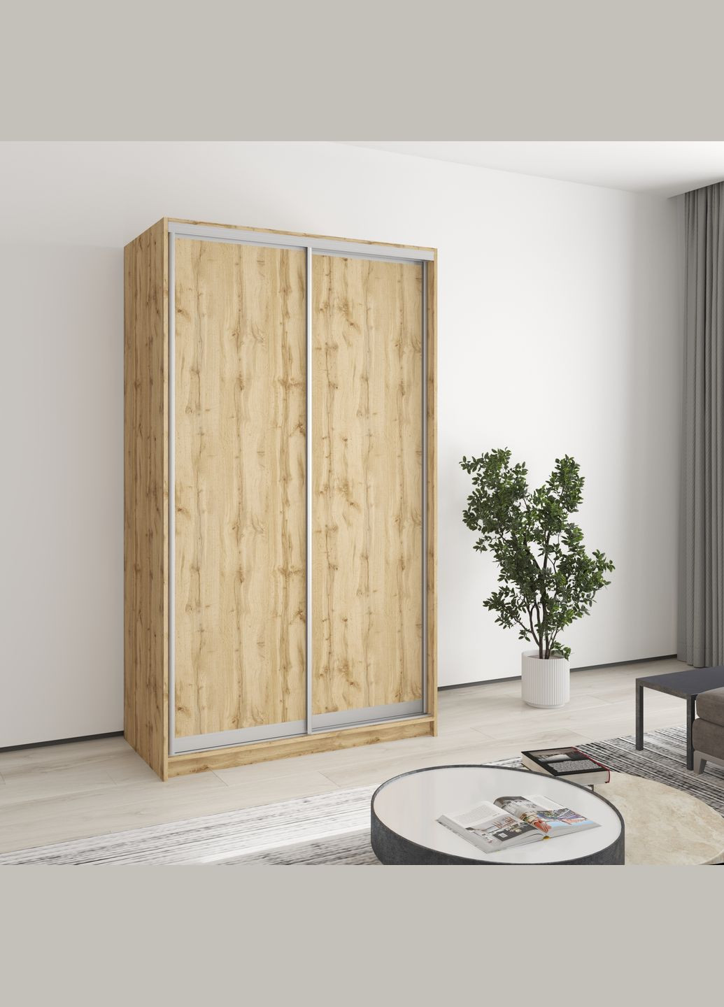 Шкаф-купе двухдверный Уни AL 2ДСП 120x60x210 см (MBS-3498) MebelStar (346288646)