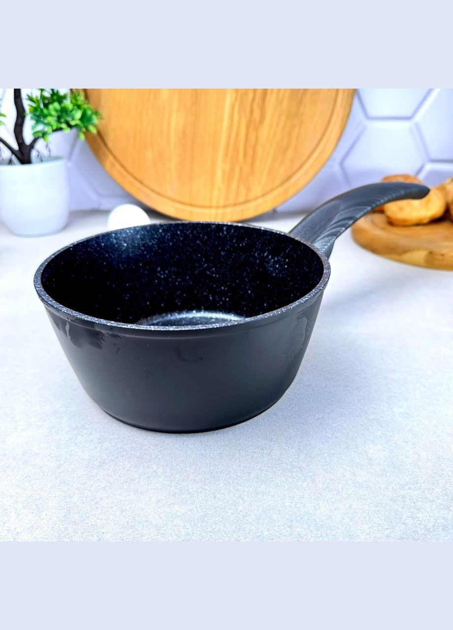 Ківш 16 см з алюмінію з покриттям чорний мармур Kamille (312550532)