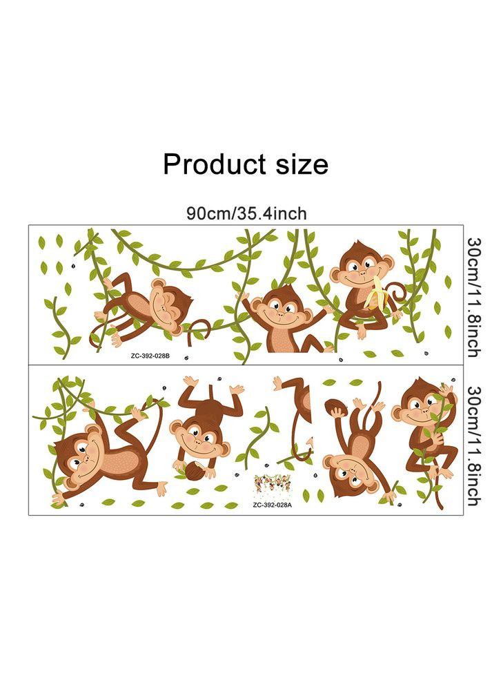 Наклейки для дитячого садка Мавпи (лист 60 х 90 см) Б371-4 BRUP (315362496)
