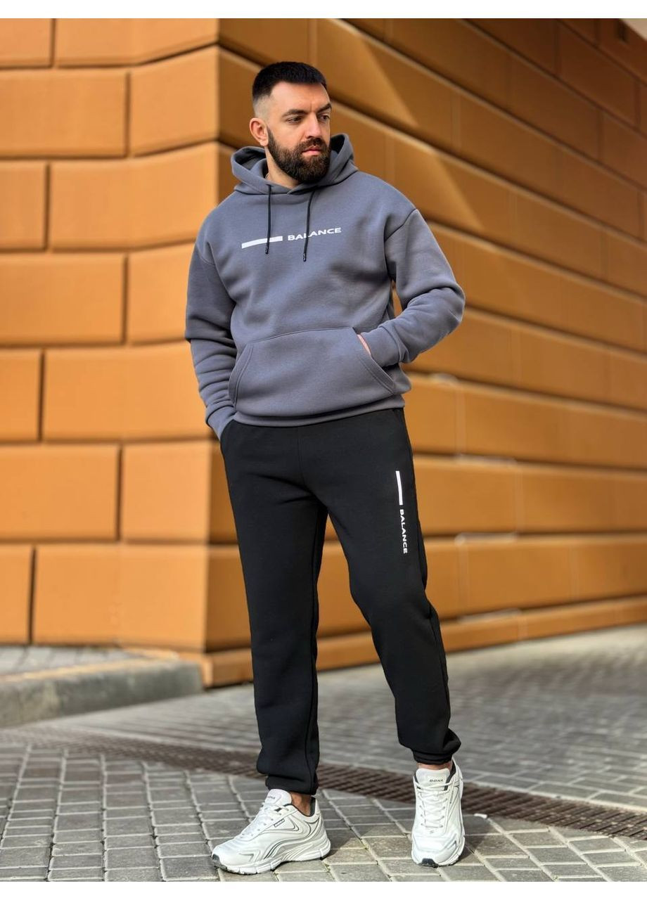 Графитовый демисезонный мужской спортивный костюм брючный No Brand