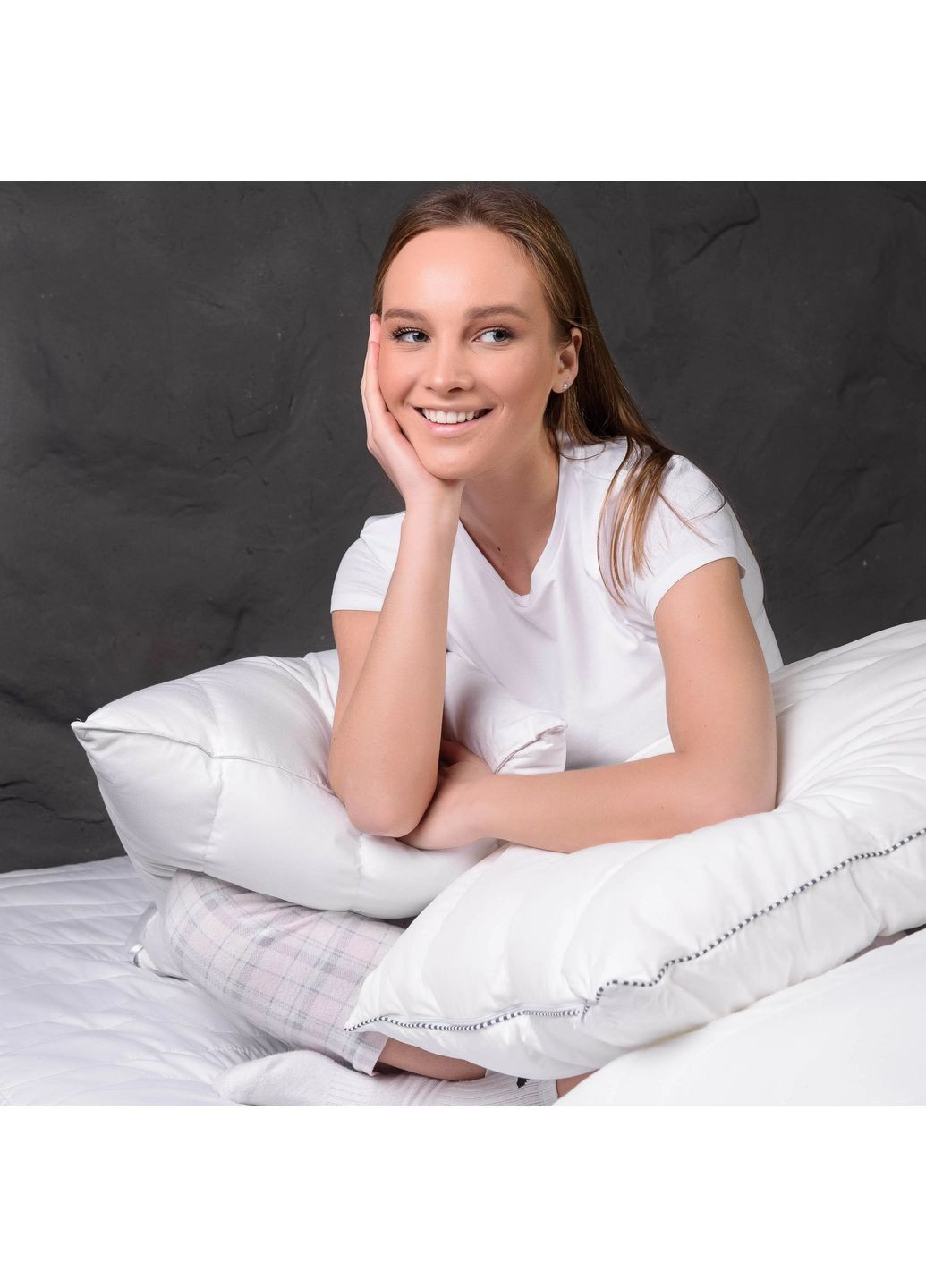 Подушка 50*70 см ортопедична середньої м'якості, гіпоалергенна Kangaroo Біла (226805070) ТЕП (368833627)