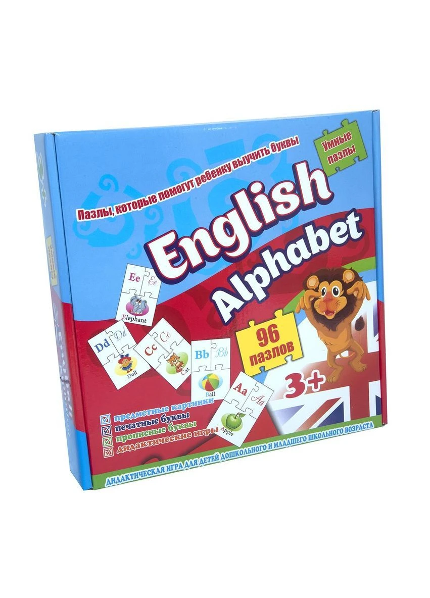 Обучающие пазлы English alphabet 96 карт на английском языке (539) Strateg (388387993)