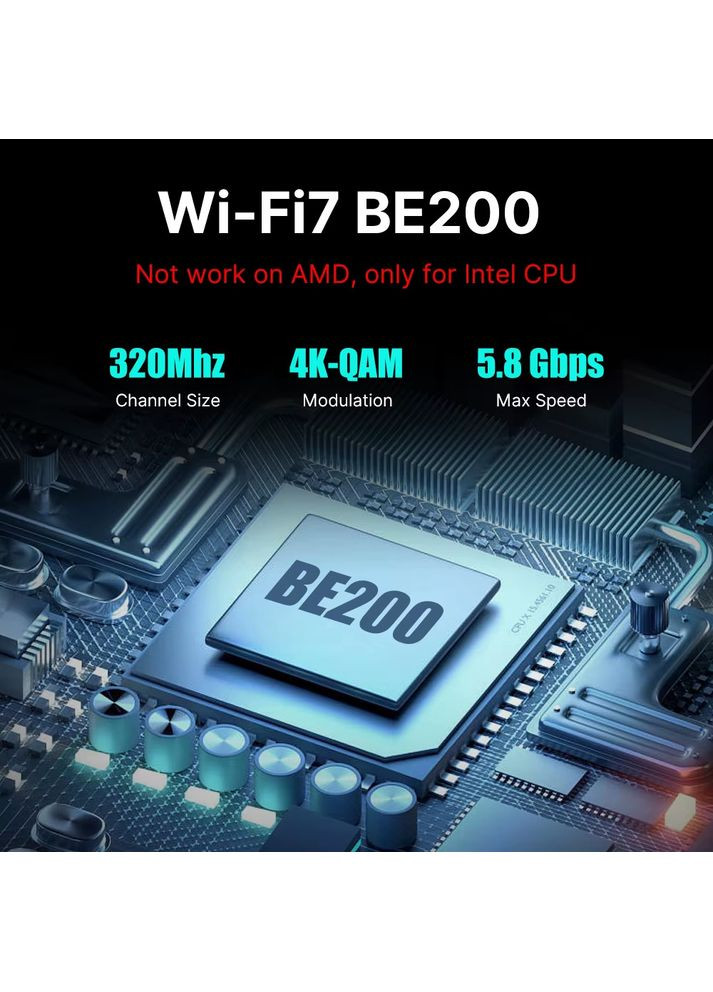 Бездротовий адаптер FV-BE8800RGB Wi-Fi 7, Bluetooth 5.4 Gaming Tri Band 2.4G/5G/6GHz Fenvi (360396300)