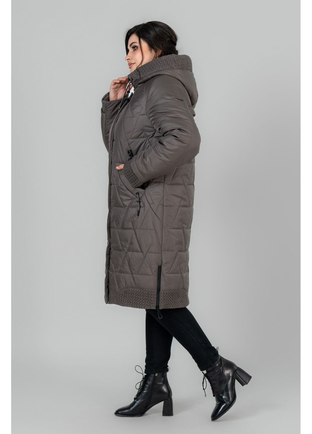 Коричневая зимняя пальто валенсия all posa (ap102027p) A'll Posa