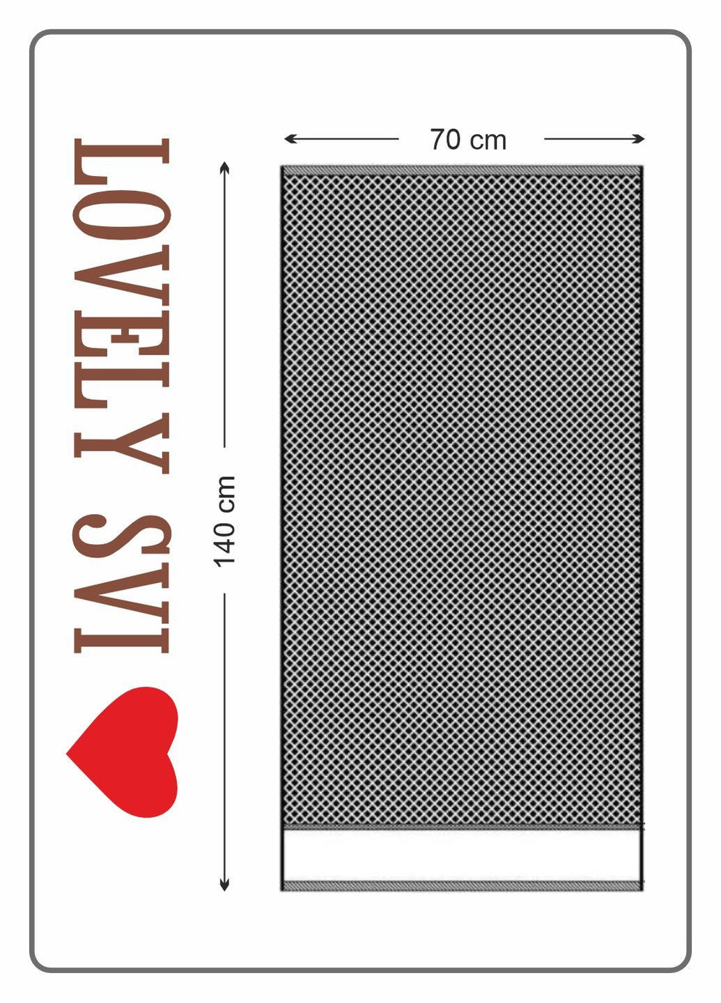 Рушник банний бавовна жаккардове для ванної, готелів, в подарунковому пакеті - 70 х 140 см Diamond Grid Синій Lovely Svi клітинка сірий