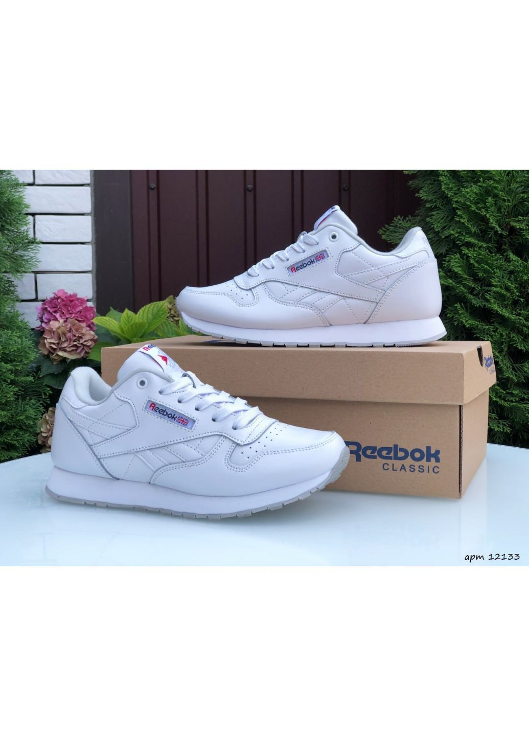 Белые демисезонные мужские кроссовки белые «no name» Reebok Classic