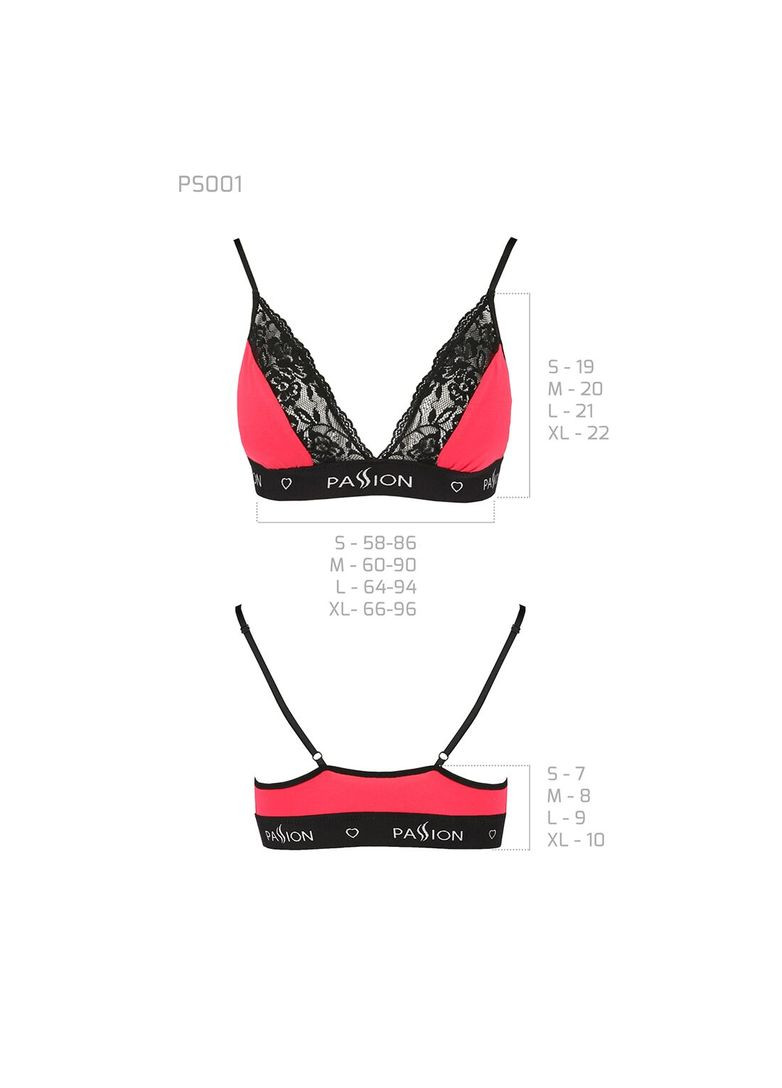 Красный топ топ с кружевом ps001 top, red-black - cherrylove Passion