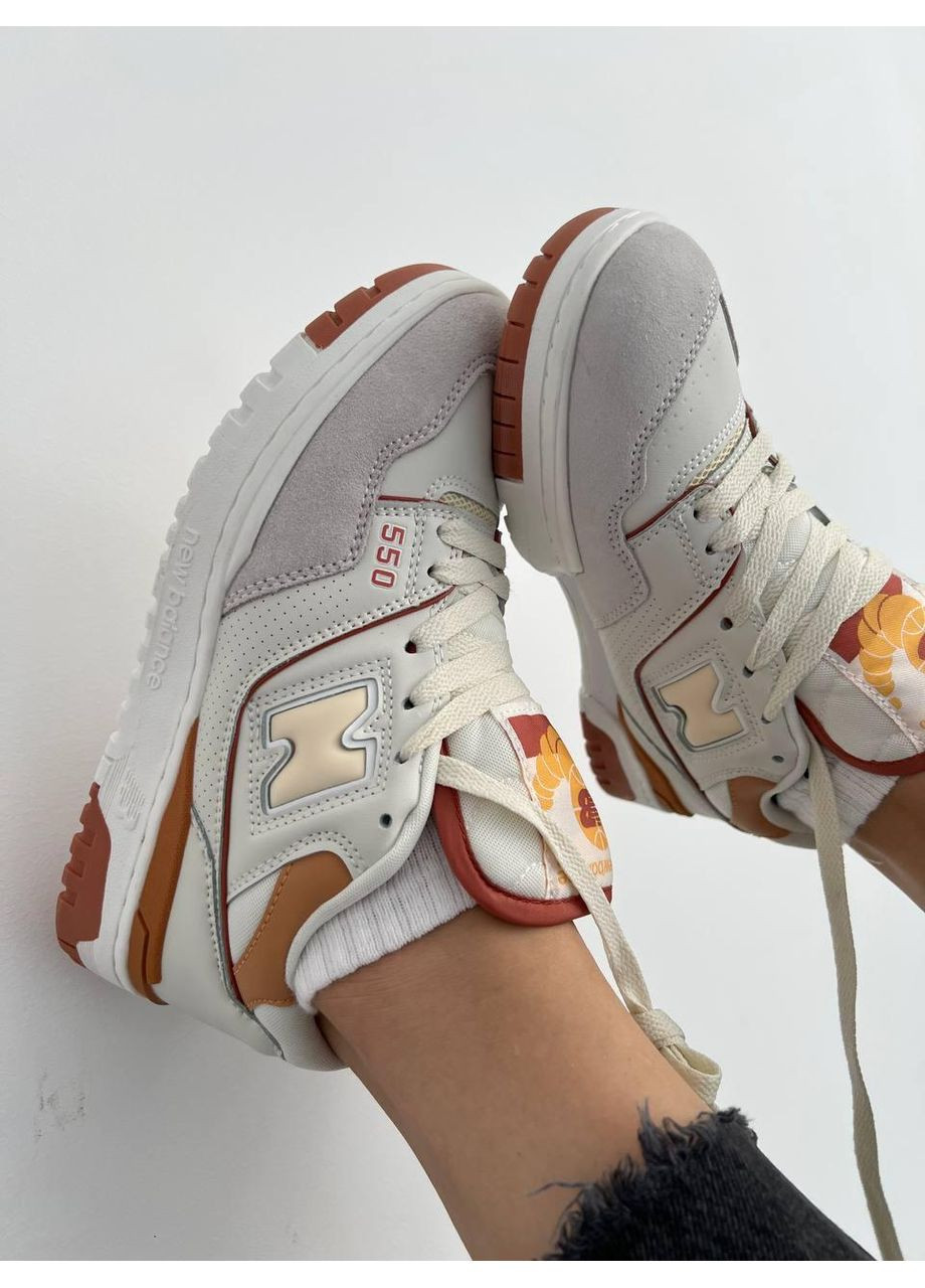 Білі Осінні кросівки чоловічі new balance 550 white orange нью беланс 550 No Brand